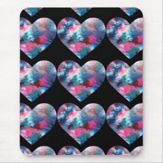 Mousepad Tinta Cardíaca Múltipla Colorida na Madeira
