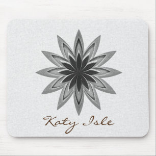 Mousepad Tinta da Flor de Lotus Preta e Branca Personalizar