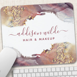 Mousepad Tinta de aguarela líquida de arte moderna roxa e d