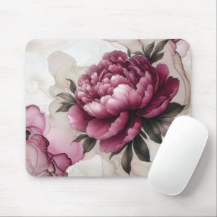 Mousepad Tinta de Álcool Rosa de Peony