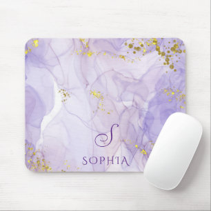 Mousepad Tinta de aquarela púrpura Lilac Personalizável