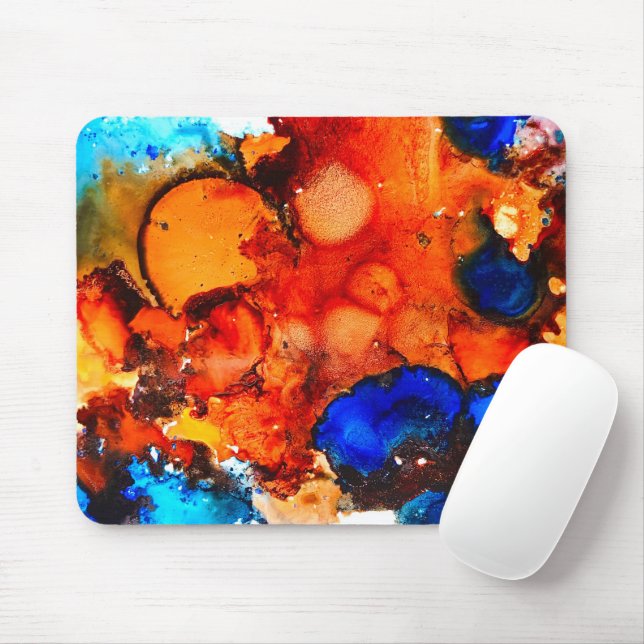 Mousepad Tinta laranja de abstrato (Com mouse)