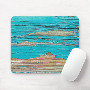 Mousepad Tinta Turquesa Sobre Madeira Atacada