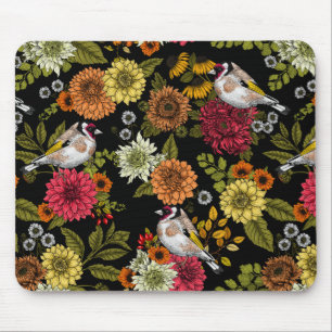 Mousepad Tintas de ouro no jardim em preto