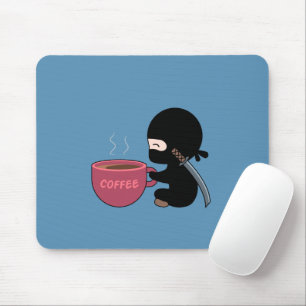 Mousepad Tiny Ninja com grande azul de café
