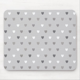 Mousepad Tiny polka coração em tons de cinza