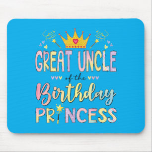 Mousepad Tio Avô da Menina Princesa de Aniversário Combinan