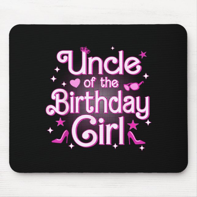 Mousepad Tio da menina aniversariante boneca de festa em fa (Frente)
