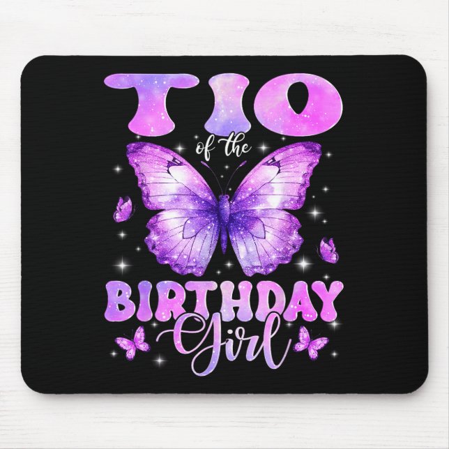 Mousepad Tio Of The Birthday Girl Butterfly Funny Family  (Frente)