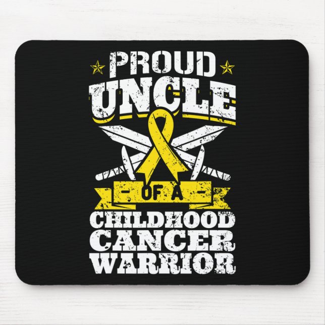 Mousepad Tio Orgulhoso De Um Guerreiro Cancer Da Infância A (Frente)