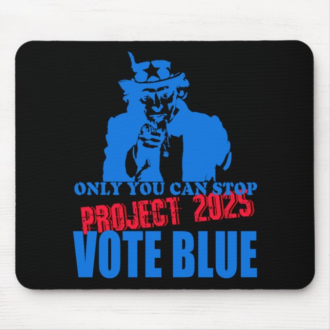 Mousepad Tio Sam Diz Para Parar Projeto 2025 Votar Azul (Frente)