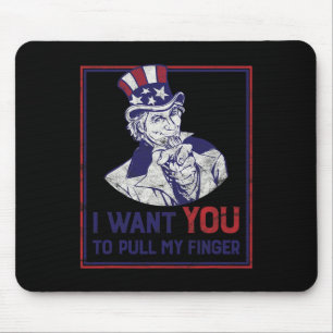 Mousepad Tio Sam Engraçado Quero Que Puxe Meu Dedo 4º J
