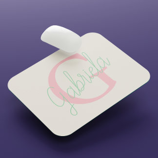 Mousepad Típica feminina verde-rosa-branca e minúscula