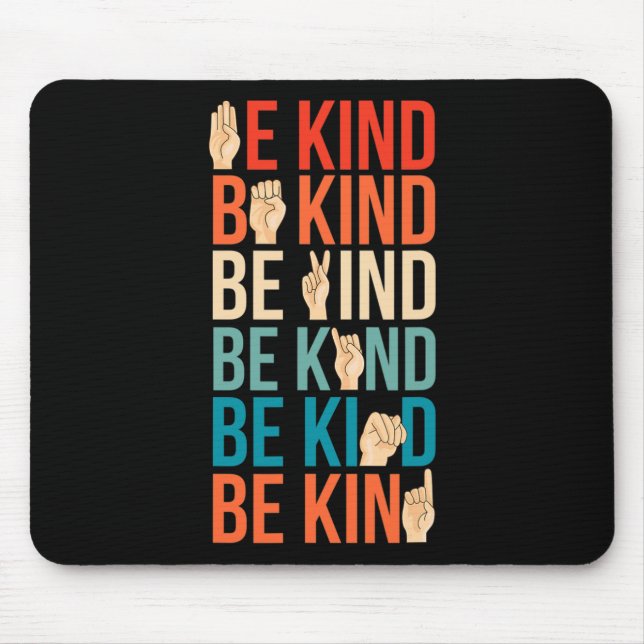 Mousepad Tipo de linguagem gestual surda-muda (Frente)