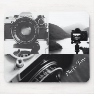 Mousepad Tipografia branca preta da fotografia da câmera