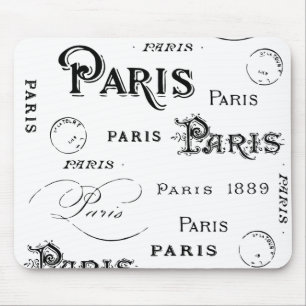 Mousepad Tipografia Calliografia Paris França Torre Eiffel