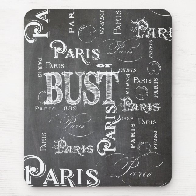 Mousepad Tipografia Calliografia Paris França Torre Eiffel (Frente)
