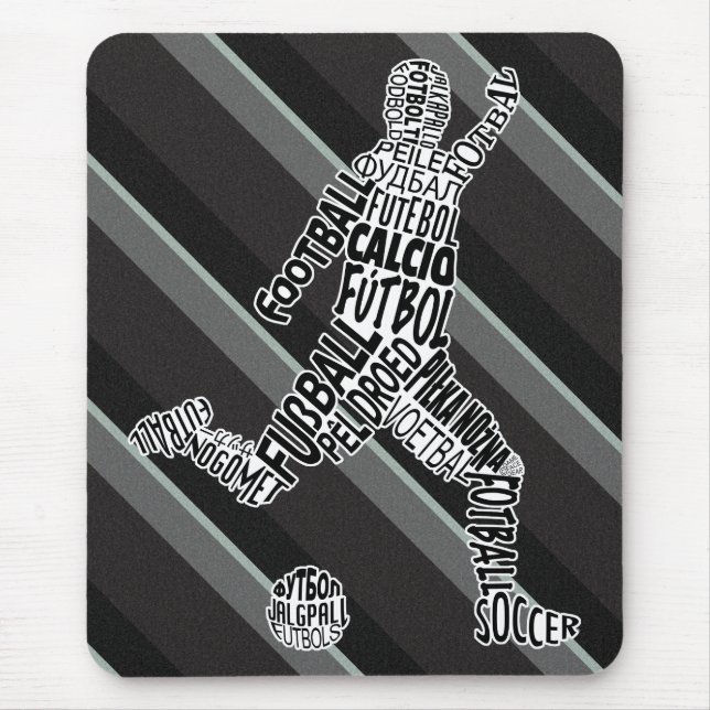 Mousepad Tipografia das línguas de futebol (Frente)
