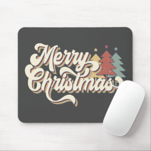 Mousepad Tipografia de Natal Merry Vintage