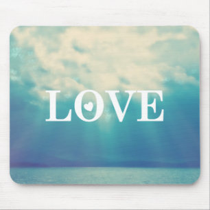 Mousepad Tipografia do Amor com Azul Nublado