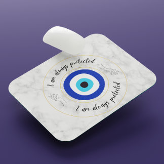 Mousepad Tipografia Dourada do Olho Grego Azul