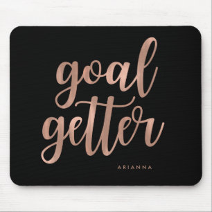 Mousepad Tipografia Dourado cor-de-rosa do falso no getter
