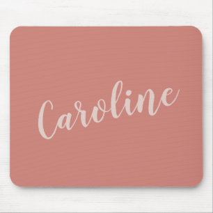 Mousepad Tipografia Minimalista Terracota Nome Personalizad