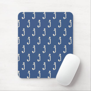 Mousepad Tipografia Moderna de Letra Monograma Azul