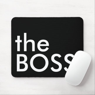 Mousepad Tipografia Negra Branca Chefe Negrito Executivo