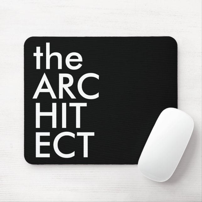 Mousepad Tipografia Negrito Preto Branco Arquiteto Design (Com mouse)
