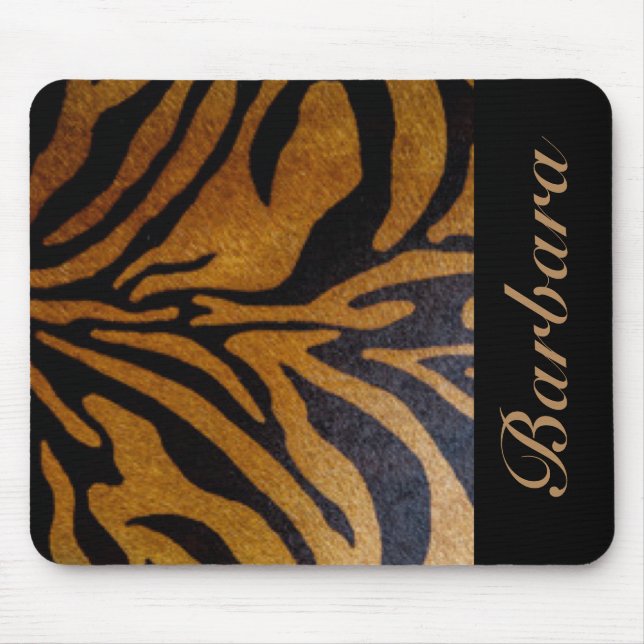 Mousepad Tipografia preta da listra do tigre (Frente)