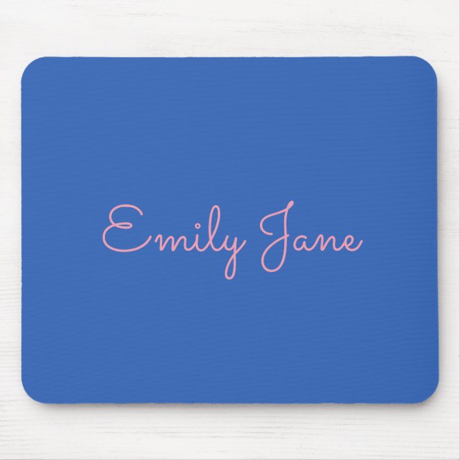 Mousepad Tipografia Simples em Rosa e Azul Personalizado (Frente)