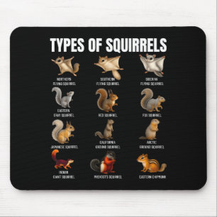 Mousepad Tipos De Esquilos Gráfico De Identificação Espécie