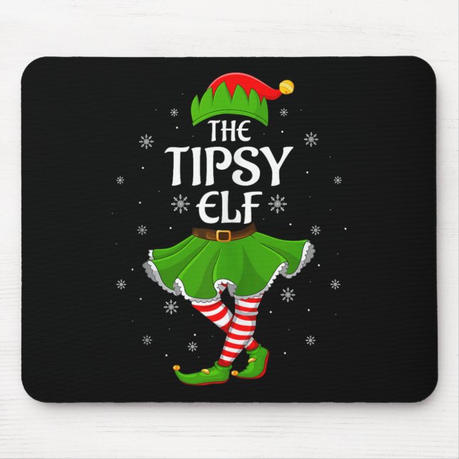 Mousepad Tipsy Elf Christmas Family Girls Women Elf Squad X (Frente)