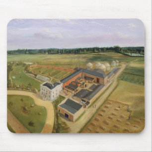 Mousepad Tiptree Salão e fazenda, Essex, c.1850-60 (óleo