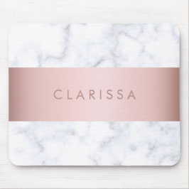 Mousepad tira cor-de-rosa do falso do ouro do mármore