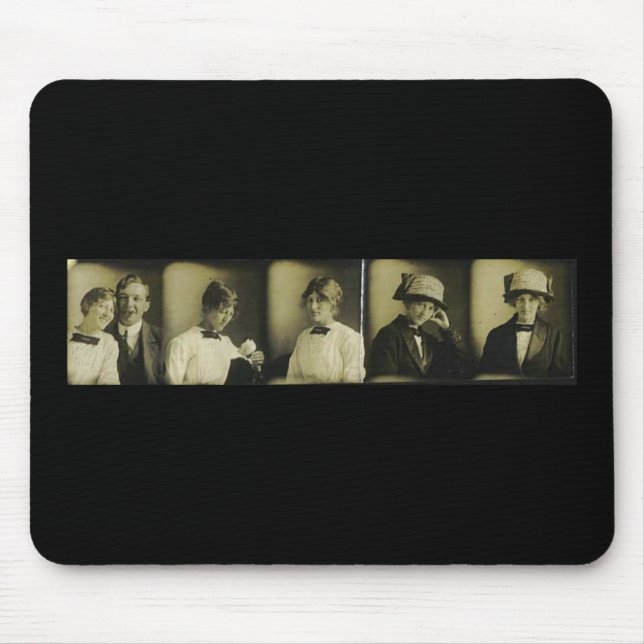 Mousepad Tira da foto da mulher romântica antiquado (Frente)