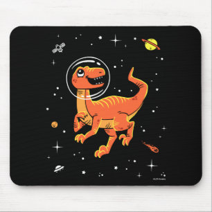 Mousepad Tiranossauro alaranjado Dinos no espaço