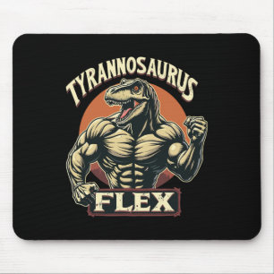Mousepad Tiranossauro Fisiculturista Engraçado Flexiona Gin