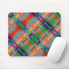 Mousepad Tiras avermelhadas cruzadas de vovó, com aspecto t