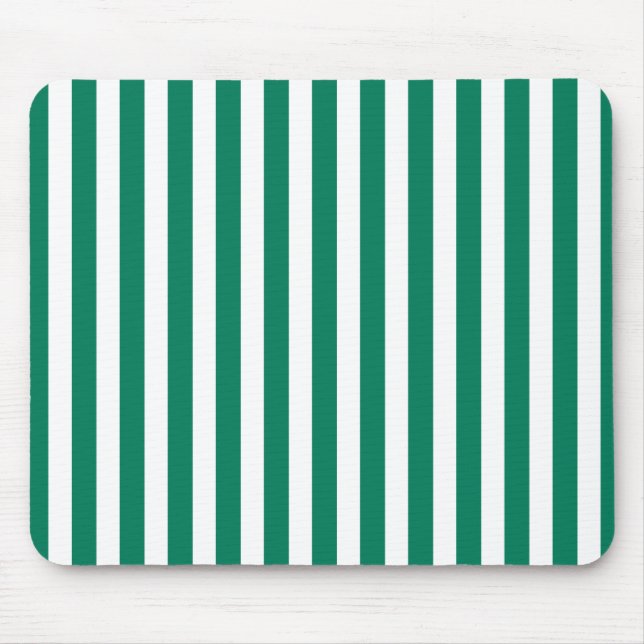 Mousepad Tiras de doces verdes e brancas da floresta (Frente)