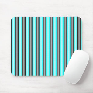 Mousepad Tiras de Efeito Metálico 3D, Azul Neon Moderno e P