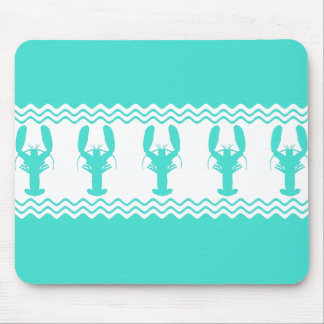 Mousepad Tiras de lagosta Branca de Turquesa