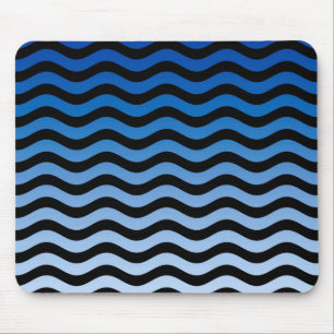 Mousepad Tiras de onda de matizes azuis