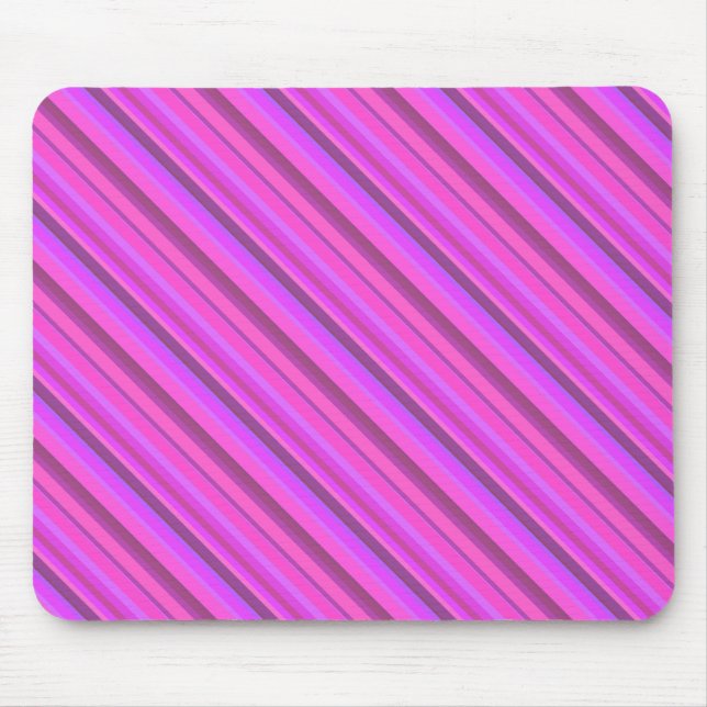 Mousepad Tiras diagonais cor-de-rosa (Frente)