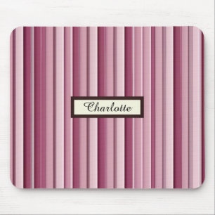 Mousepad Tiras Verticais Rosa Modernas Personalizadas
