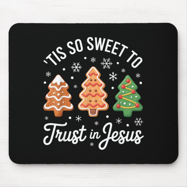 Mousepad Tis So Sweet To Trust In Jesus - Festive Christian (Frente)