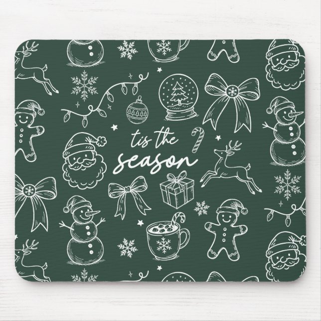 Mousepad Tis the Season - Christmas Doodle (Frente)