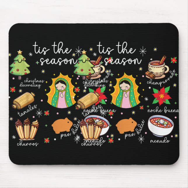 Mousepad Tis The Season Mexican Christmas Feliz Navidad Xma (Frente)
