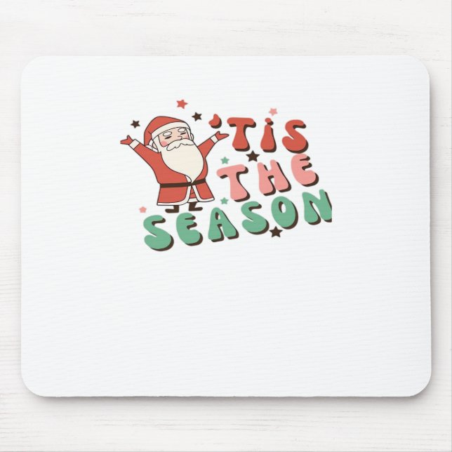 Mousepad Tis The Season Retro Christmas Santa (Frente)